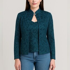 Vintage R&M Richards blue‎ jacket and tank top, size 10